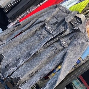 Black Acid Wash Denim Jacket
